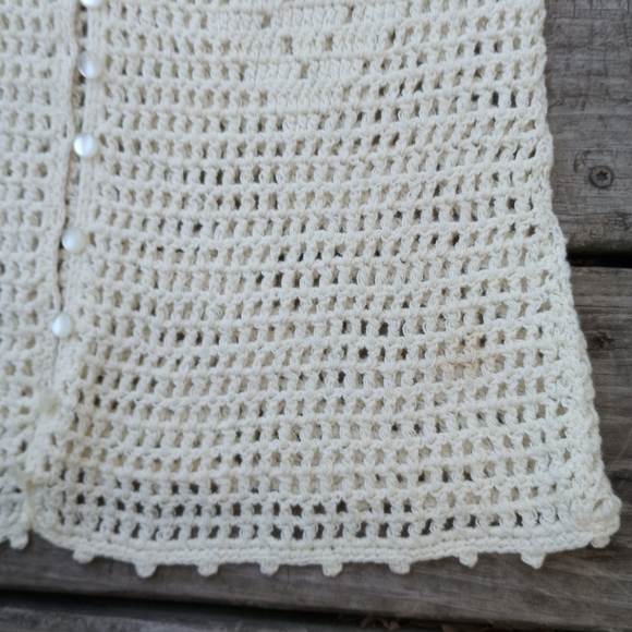 Size Small LEAP Vintage Knit Crochet Button Up Cardigan HOST PICK - Picture 13 of 15